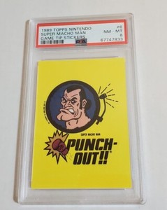 1989 Topps Nintendo Punch Out Sticker Super Macho Man PSA 8 vtg NES card Low pop
