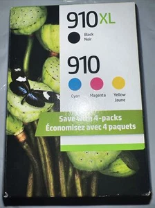 NEU FRISCH HP 910XL Schwarz & 910 Farbe Tintenkombination 4er-Pack ABGELAUFEN 2027 - Bild 1 von 2