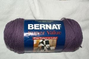 Hilo púrpura malva oscuro Bernat Super Value 7 oz tejido artesanal ganchillo envío rápido - Imagen 1 de 3