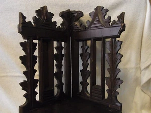 Corner Wall Shelf Wood Carved Foldable Antique German  #UEBN - Picture 1 of 17