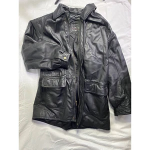 Black Leather Coat by Leather Limited - Picture 1 of 3