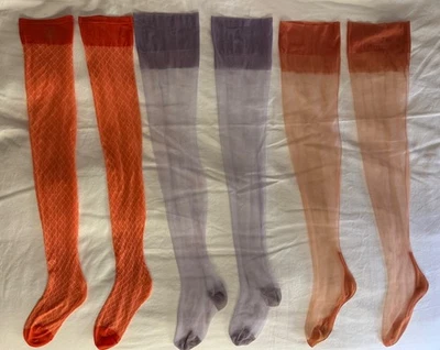 Vintage Silky NYLON GARTER STOCKINGS 3 Pair - Image 1 of 4