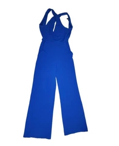 Express Women Blue Halter Wide Leg Sleeveless Jumpsuit Size XS - Picture 1 of 5