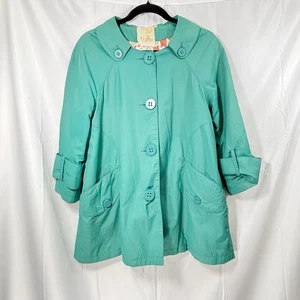 Tulle Teal Swing Coat Women’s Large 3/4 Sleeve Vintage Inspired Button Jacket - Picture 1 of 5