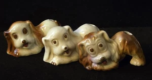 Puppy Dog Incense Potpourri Scent Diffuser Figural Ceramic 3 Vintage MCM Kitschy - Picture 1 of 14