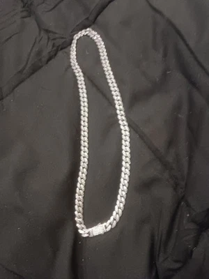 Jaxxon 20inch 8mm 925 STERLING SILVER ICY BLING GEM ENCRUSTED  NECKLACE - Image 1 of 2