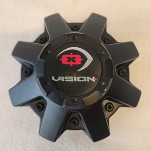 Vision Matte Black Snap-In Wheel Center Cap C550MB BD 6156K143 - Picture 1 of 4