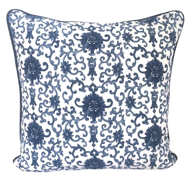 Ralph Lauren Porcelain Rosette 22" Lined Pillow Inviz Zipper, Insert Custom New - Image 1 of 2