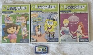 Leap Frog Leapster Games Lot of 4 Dora the Explorer/SpongeBob/Disney/Toy Story 3