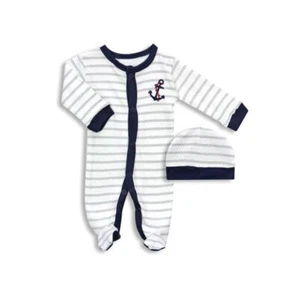 LUVABLE FRIENDS PREEMIE SLEEP N PLAY & CAP, BABY BOY ANCHOR - Picture 1 of 1
