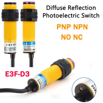 Infrared Diffuse Reflection PNP NPN Proximity Sensor Photoelectric Switch NO NC - Image 1 of 4