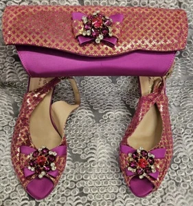 Original Italian Leather Women Matching Shoe and Bag Matching (Size 39) - Picture 1 of 4