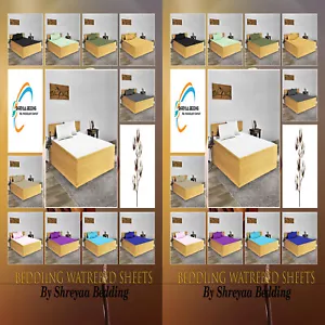 1000TC Hotel Egyptian Cotton Waterbed Sheets Set All Sizes 4 PCs Select Color - Picture 1 of 47