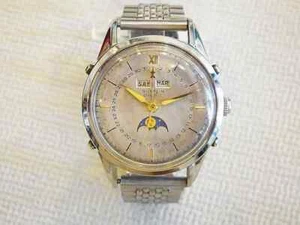 GUBELIN Triple Calendar Moon Phase Cal.Felsa693 25 Jewels Automatic 37mm Men's - Picture 1 of 6
