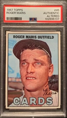 1967 TOPPS Роджер Марис No45 PSA «Подлинный изменен» - Изображение 1 из 2