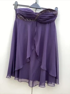 Jessica’s Attic Purple Dress Size 8 Ladies Strapless Layered Beaded Sequins - Picture 1 of 2