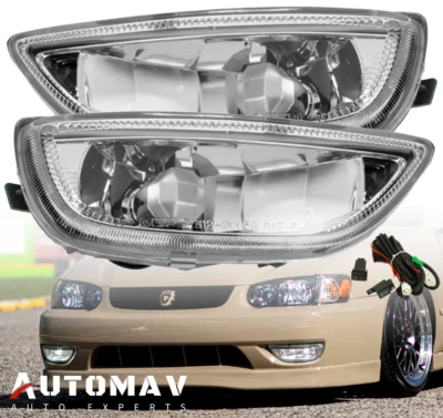 For 2001-2002 Toyota Corolla JDM Clear Fog Driving Light Lamps+Wiring Left+Right - Image 1 of 4