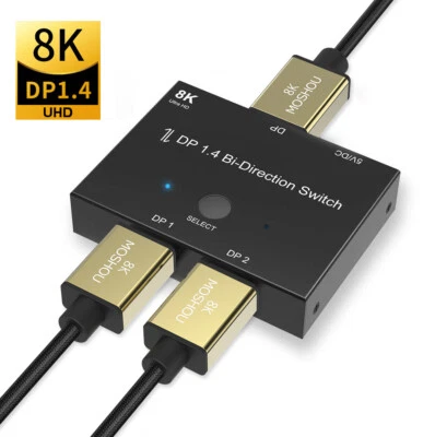 DisplayPort 1.4 Bidirection Switch Splitter 1X2 oder 2x1 DP 1.4 8K@30Hz 4K@120Hz - Bild 1 von 4