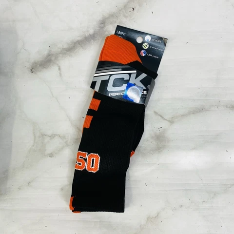 Oklahoma State Cowboys Orange & Black Crew Mid Socks L Large New Performance Cover