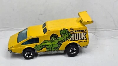 Vintage Hot Wheels SPOILER SPORT Incredible Hulk Yellow Blackwall 1/64 Hong Kong - Image 1 of 4