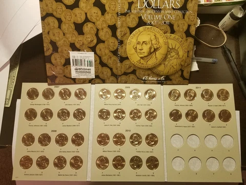 HE Harris Vol 1 Complete Set (P&D) 2007-2011 Presidential Gold Dollars. 40 Coins Cover