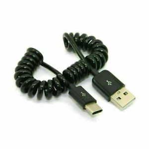 Standard USB 2.0 A Male to USB-C 3.1 Male Data  Stretch Cable for Phone - Picture 1 of 5