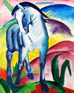 The Blue Horse Abstract Print 8x10 200YR Museum 100% Cotton Giclee Paper A62 - Picture 1 of 5