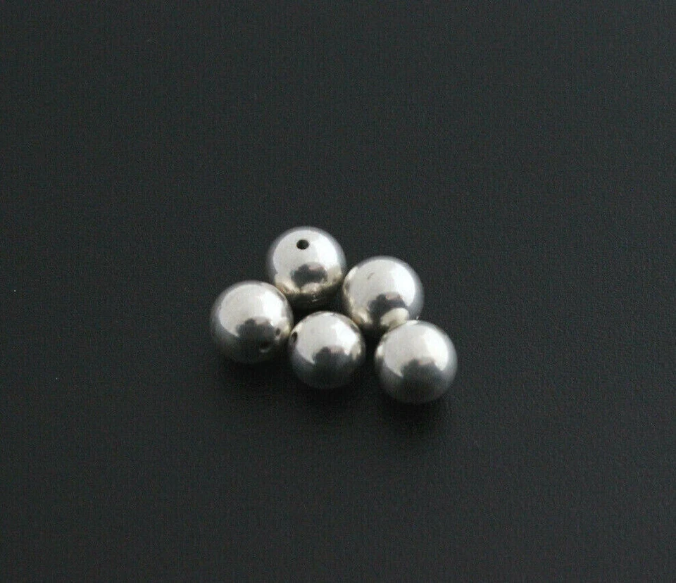 925 Argento Quota Intermedia Braccialetto A Catena Distanziale Perline Perline - Immagine 1 di 1