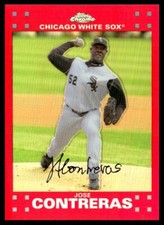 2007 Topps Chrome Red Refractors Jose Contreras 34/99 Chicago White Sox #206