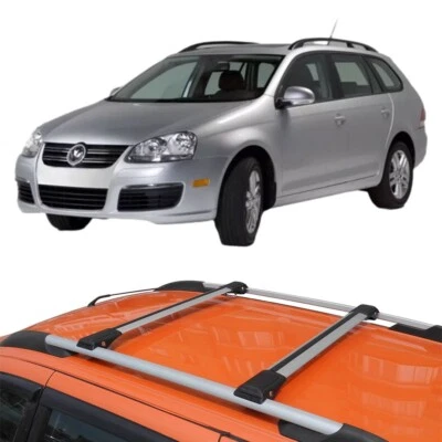 Juego de barras transversales plateadas para portaequipajes VW Jetta SportWagen 2009-2015 Foto 1 de 4