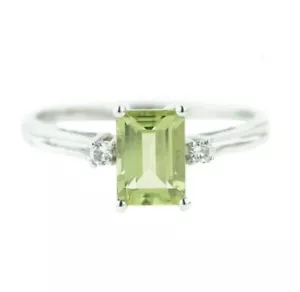 14k White gold natural Peridot ring - Picture 1 of 2