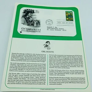 Official First Day of Issue Girl Scouts USA 22 Envelope Seventy-Fifth Anniv. - Picture 1 of 2