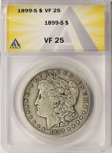 1899-S $1 Morgan Silver Dollar ANACS VF25 - Picture 1 of 4