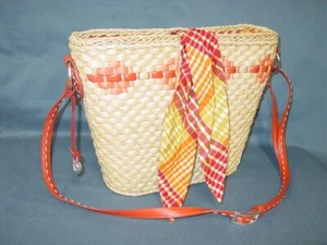Brighton Straw Summer Bag Tote w/ Leather Strap - Picture 1 of 8