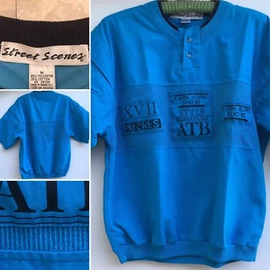 Vintage Street Scenes Henley Graphic Tee T-Shirt Size M 80s 90s - Picture 1 of 12