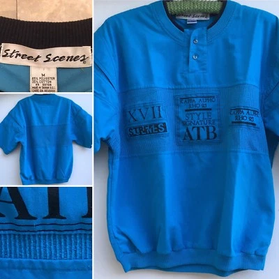 Vintage Street Scenes Henley Graphic Tee T-Shirt Size M 80s 90s - Image 1 of 4