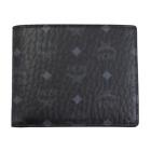 MCM Bifold Wallet for Men with ID Card Case in PVC and Visetos in Black from Ja