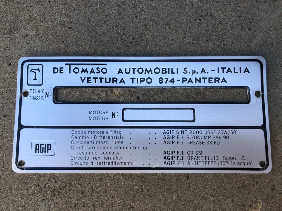 DETOMASO PANTERA 71-74 PARTS:    FRONT COMPARTMENT PLATE - Image 1 of 1