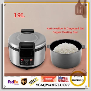 19L Commercial Rice Cookers Stainless Steel Electric Rice Warmer Soup Porridge - Picture 1 of 24