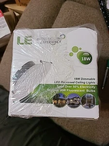 LE 18W Dimmable 6-Inch LED Recessed Light, 36W Fluorecent Bulb Equivalent 4 Pack - Picture 1 of 3