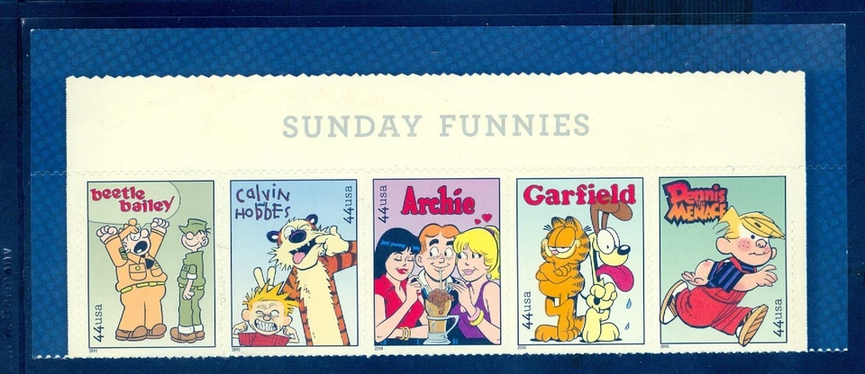 US 4467-4471 Sunday Funnies, Top Inscription Margin Strip/5, MNH - Image 1 of 1