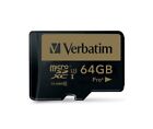 Micro Sd Memory Card With Adaptor Verbatim Pro+ 64 Gb NUOVO