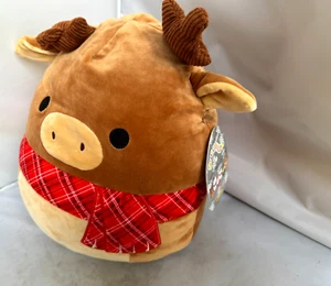Nuova sciarpa rossa di Natale Squishmallow Ruby The Reindeer KellyToy peluche nuova con etichette 12" - Foto 1 di 7