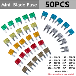 50Pcs MINI Blade Fuse Assortment Auto Car Motorcycle SUV FUSES Kit APM ATM - Picture 1 of 12