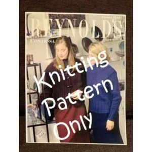 New Reynolds Yarns Contessa 82037 Big Collar Cardigan Hemmed Knitting Pattern - Picture 1 of 3