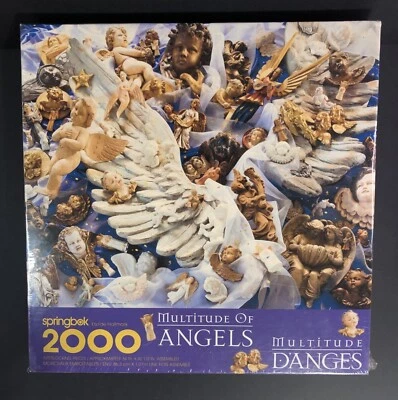 Springbok Vintage 2000 Piece Puzzle MULTITUDE OF ANGELS 34 x 42.5 New & Sealed - Image 1 of 4