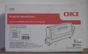 Oki 46298004 cartucho de presión tóner + tambor neón blanco Pro6410 neón color embalaje original b - Imagen 1 de 1