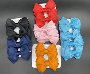 3" Girls Hair Bows Alligator Clips Grosgrain Ribbon Hair Barrettes 14 PCS - Picture 1 of 3