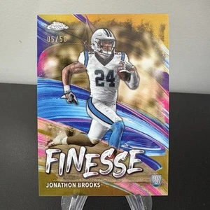 2024 Topps Chrome Jonathon Brooks Finesse Gold Refractor /50 RC #F-10 Panthers - Picture 1 of 2