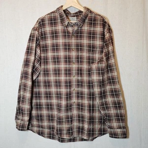 LL Bean 100% Baumwolle Herren Scotch Karo Flanell Hemd Traditionell Braun Rot XL - Bild 1 von 10